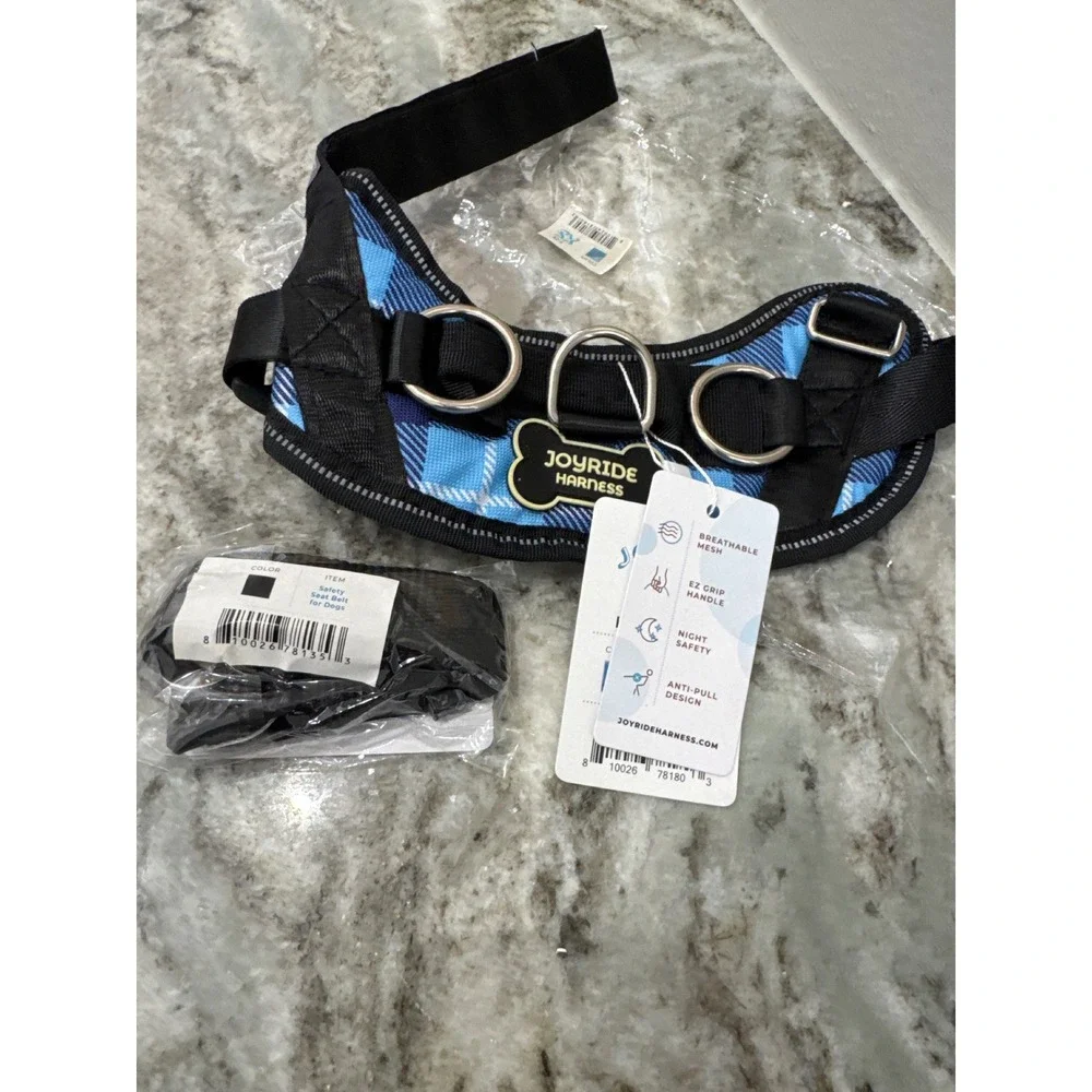 Joyride Blue Plaid‎ Dog Harness Size XS NWT